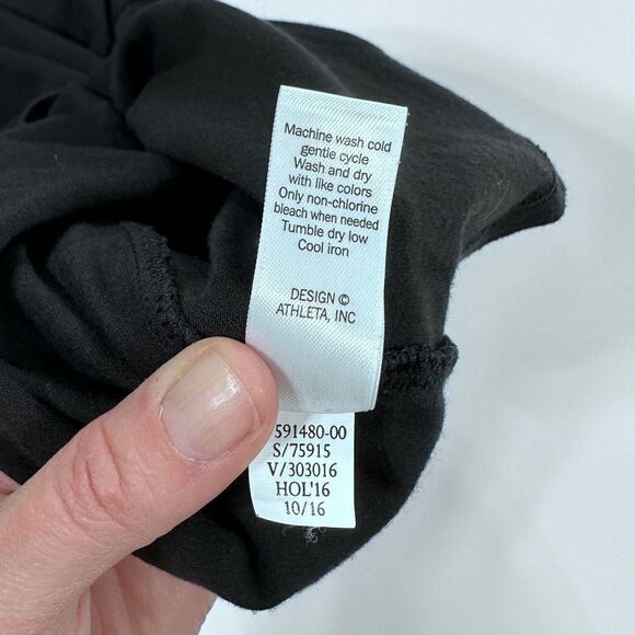 Athleta cinch black stretch drop waist mid length dress M - Picture 7 of 10